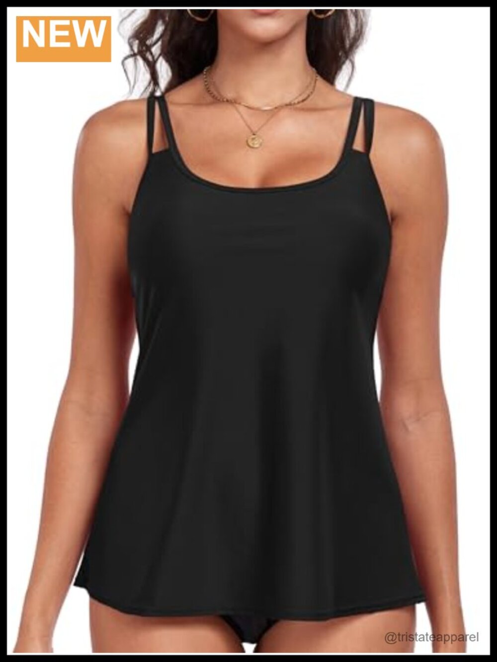 Flowy Tankini Top Only Loose Fit Modest Swim Tops for Women